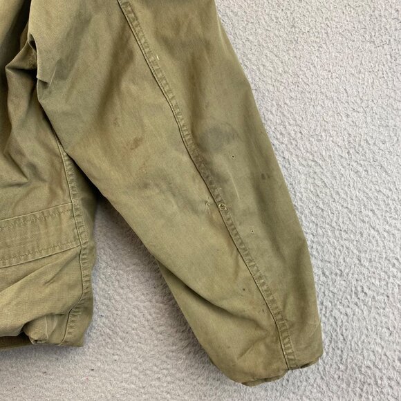 Vintage WWII USN Navy Deck Jacket N-4 Field Coat Medium Lined Green 1940s - Picture 15 of 16